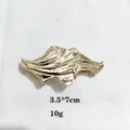 Golden abstract flowing metal hair clip barrette elegant spring hair clip for women 3.5x7cm - Gold