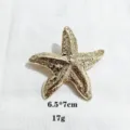 Gold textured starfish hair clip elegant metal hair accessory for women 6.5x7cm 17g - Gold