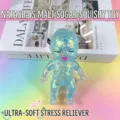 Glitter translucent stress relief doll, cute slow rebound soft toy for anxiety relaxation. - Maltose Glitter Ugly Doll [Blue]