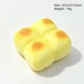 PU foam slow rebound bread squishy toy, cute simulated food decompression stress relief toy. - 4-Cavity Bread
