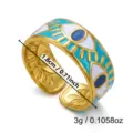 Vergoldeter böser Blick Emaillierter offener Ring, 1.8cm verstellbarer Vintage Ring. - 1.8cm / Nazar-Auge