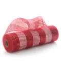 Red white poly deco mesh roll for Christmas tree decoration wreath wrapping craft. - 26cmx10 Yards High Density / Red White