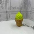 Niedlicher 3D gedruckter Matcha Eistüte Schlüsselanhänger süßer Taschenanhänger Geschenk - Matcha-Waffeleis