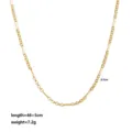 Gold chain necklace with bar and round link design, elegant and stylish variant style. - Gold-Paperclip