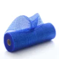 Blue PP Deco Mesh Ribbon Roll for Christmas Tree Wreath Decoration and Crafting Projects - 26cmx10 Yards High Density / Dark Blue