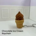 3D gedruckter Schokoladen Eiswaffel Schlüsselanhänger Fidget Clicker Taschenanhänger - Schokoladen-Waffeleis