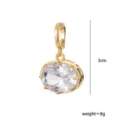 Colgante de circonita ovalada dorada accesorio de joyería DIY, cristal claro para collares. - Óvalo Horizontal Dorado