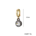 Colgante de cristal dorado y gris plomo accesorio DIY, joya elegante de 3.5cm - Redondo-Negro