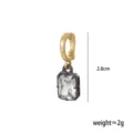 Colgante con dijes de circonita cuadrada geométrica accesorio para collar llavero 2.8cm - Cuadrado-Negro