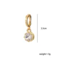 Colgante Abalorio Zirconia Montaje DIY Chapado Oro Longitud 3.5cm Accesorio Joya - Redondo-Dorado