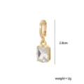 Colgante de circonita cúbica rectangular dorada abalorio DIY para collar 2.8cm - Cuadrado-Dorado