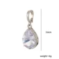 Colgante de circonita en forma de gota accesorio de joyería DIY con tamaño de 3.6cm y 6g - Gota de agua-Plata
