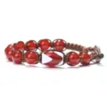Handmade red agate bracelet with special totem bead and braided brown rope for men women - Carnelian