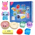 8pcs cute squishy toys set slow rebound stress relief sensory toys gift box for kids - 8pcs Large Version / Blue