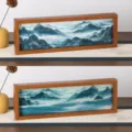 Cadre en bois peinture de sable bureau paysage art ornement décoration de maison créative cadeau - Style 3 / 36x12x4cm