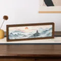 Desktop 3D quicksand landscape decorative painting, sunrise mountain art ornament for home office. - Style 8