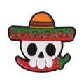 Day of the Dead Mexican Sombrero Skull Enamel Pin Cartoon Metal Badge for Backpack Clothes - Mexican Chili Skull Style (QHXZ7153) / Colorful
