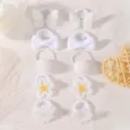 White hair ties set for kids toddler girls cute bow butterfly daisy rubber bands accessories - Solid White Combination Style (FQ5723-10E) / 10 Pieces/Pack