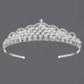 Silberner Strass Diadem Krone Braut Hochzeit Haarschmuck Geburtstag Party Kopfschmuck - Luxuriöse Strass-Abendkrone (TS-J1563)