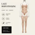 Femme sexy body en dentelle grande taille lingerie transparente respirante et confortable - Robes / Grande Taille Emballage Simple / Chair