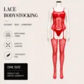 Body en dentelle rouge pour femmes, lingerie erotique sexy avec tissu respirant et confortable. - Robes / Grande Taille Emballage Simple / Rouge Vif