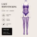 Body bas en dentelle violette lingerie sexy grande taille avec jarretelles pour femmes - Robes / Grande Taille Emballage Simple / Violet
