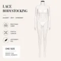 Body en dentelle blanche pour femme, lingerie sexy transparente avec jarretelles, taille unique. - Robes / Grande Taille Emballage Simple / Blanc