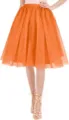 Orange tulle tutu skirt party dress women mesh skirt mid length vintage retro style - Orange