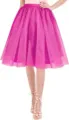 Vibrant pink tulle tutu skirt detail, fluffy layered mesh design for party and costume wear. - Rose Red