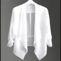 Cárdigan corto blanco de gasa para mujer, prenda ligera de verano con protección solar. - S / Tops / Blanco puro