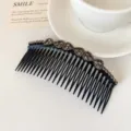 Black rhinestone hair comb for women elegant side comb sparkling crystal hair accessories - Gray Bowknot Comb