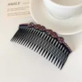 Elegant black rhinestone insert hair comb for stylish bangs and chic updo hairstyles securely. - Rose Red Bowknot Comb