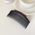 Pettine per capelli nero con strass da donna, elegante accessorio per frangia e styling. - Pettine Cuore Viola