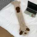 Langer Plüsch-Wärmflasche für Bett im Winter süßes Hund-Design weiche Heizbeutel Tasche - Kaffeebraun