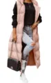 Women Long Hooded Puffer Vest Solid Color Zipper Drawstring Casual Sleeveless Outwear - S / Tops / Pink