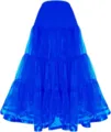Details of the long royal blue petticoat, multi-layered mesh for wedding and evening gowns. - S / Bottoms / Blue