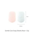 FaSoLa draagbare zeep papier vellen reizen handwas zeep tablet draagbaar 2 stuks - Blauw + Roze