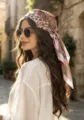 Vrouwen 90cm vierkante sjaal paisley print zijde gevoel mode elegante haar doekje - 90x90cm / Stijl 21