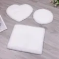 1:12 Dollhouse Mini White Plush Carpet Simulation Fur Mat Miniature Doll Figurine Decor - 12cm Diameter Round / White