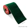 Cinta de Navidad de terciopelo plisado verde con borde dorado para decoracion de bricolaje. - 8.9cm Ancho x 270cm Largo / Verde Oscuro Plisado (SY-03)
