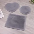 Miniature gray plush rug set for 1:12 dollhouse, fluffy carpet for figure doll decoration - 12cm Diameter Round / Light Gray