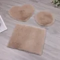 Pluche mini poppenhuis tapijt set, zacht harig miniatuurkleedje voor speelgoed decoratie. - Licht Kameel