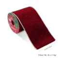 Cinta de terciopelo plisado rojo con borde de alambre dorado para decoración navideña y manualidades. - 8.9cm Ancho x 270cm Largo / Granate Plisado (SY-03)