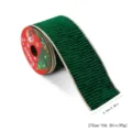 Cinta de terciopelo plisado verde navideño con borde dorado 6.3cm de ancho 2.7m - 6.3cm Ancho x 270cm Largo / Verde Oscuro Plisado (SY-03)