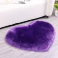 Tapis imitation laine coeur peluche nordique violet duveteux sol chevet chambre doux tapis moquette - Violet
