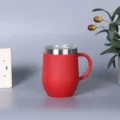 Ανοξείδωτη θερμική κούπα 12oz με λαβή και καπάκι για ζεστά και κρύα ροφήματα. - Με λαβή / Κόκκινο