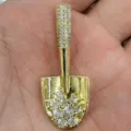 Pendentif pelle plaque or strass scintillants collier accessoire de bricolage bijoux - Pendentif Pelle Plein Strass(GC-A0098)