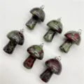 Natural Crystal Stone Mini Mushroom Pendant DIY Necklace Jewelry Accessory Variant - Dragon Blood Stone