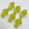 Mini yellow mushroom crystal pendant DIY necklace jewelry accessories cute charm craft gift - Yellow Cat's Eye