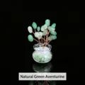 Mini arbre à argent en cristal d'aventurine verte pour la belle décoration de bureau - Environ 7 cm de hauteur / Aventurine verte naturelle